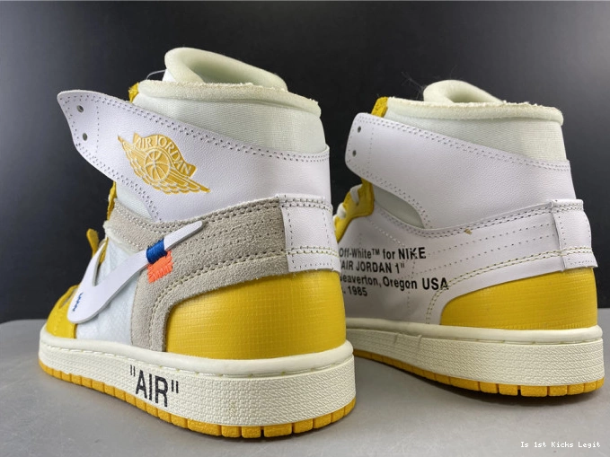 Jordan Powder Air White Off-White AQ0818-149 Yellow-Cone x 1 Dark NRG 0627